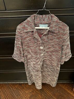 Tuckernuck Marled Knit Short-Sleeve Dress in Burgundy Mix